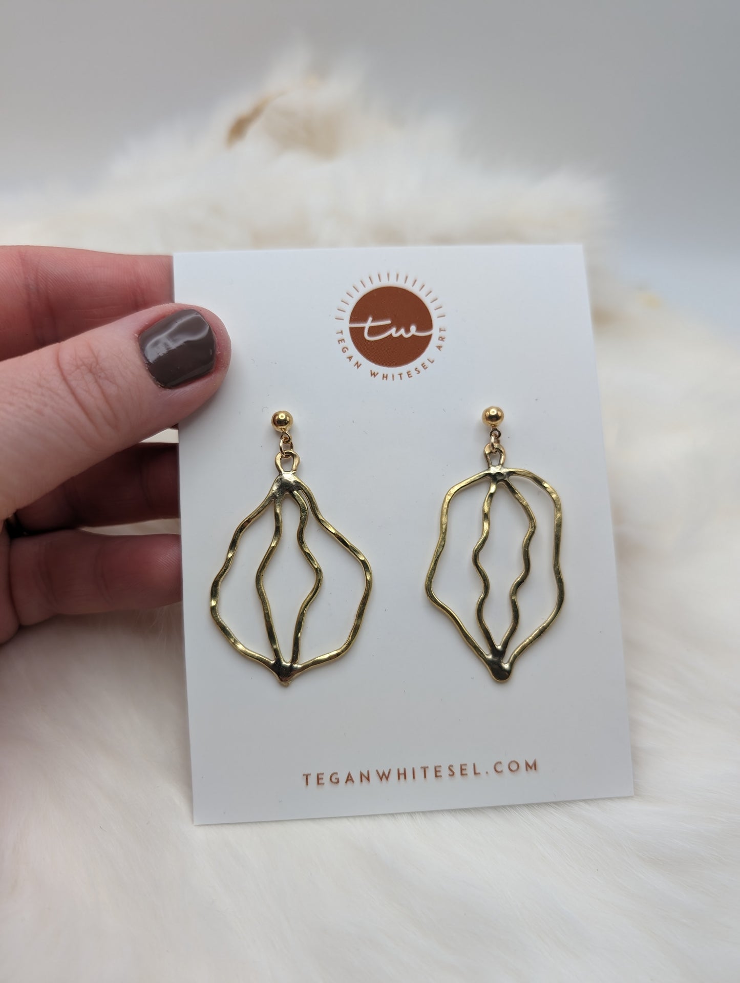 Brass Vulva Earrings