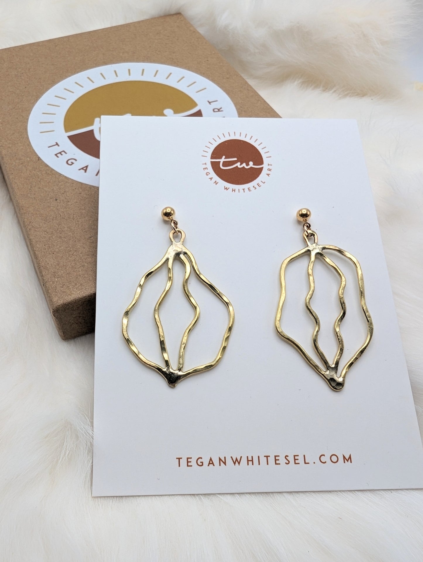 Brass Vulva Earrings