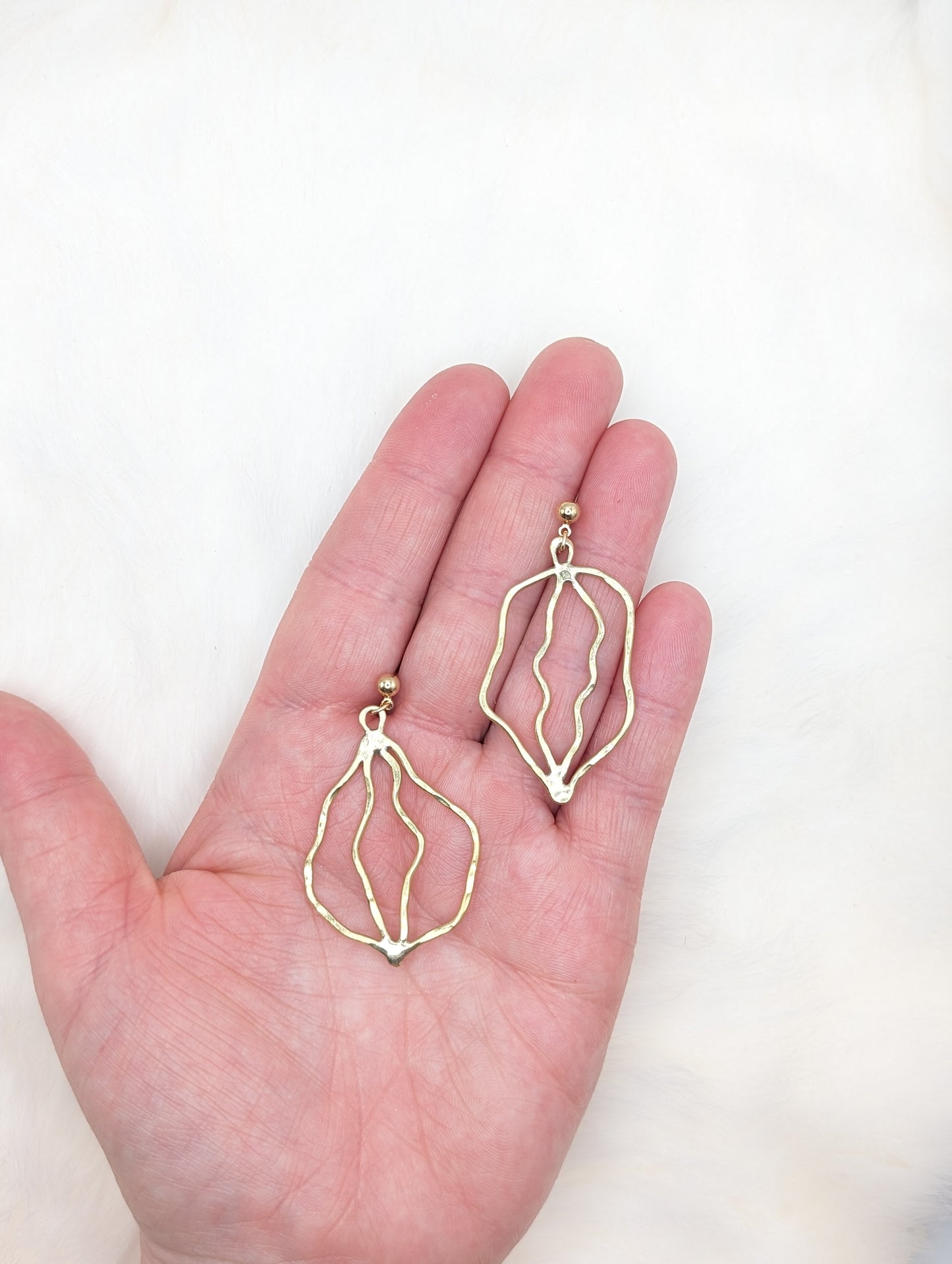 Brass Vulva Earrings