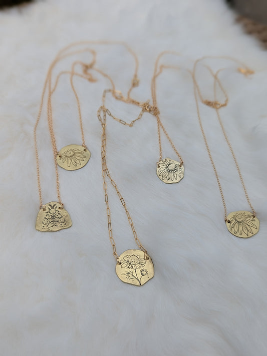 Etched Botanical Necklace