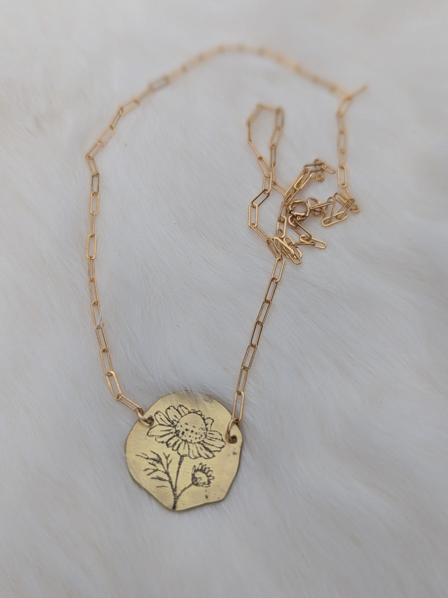 Etched Botanical Necklace