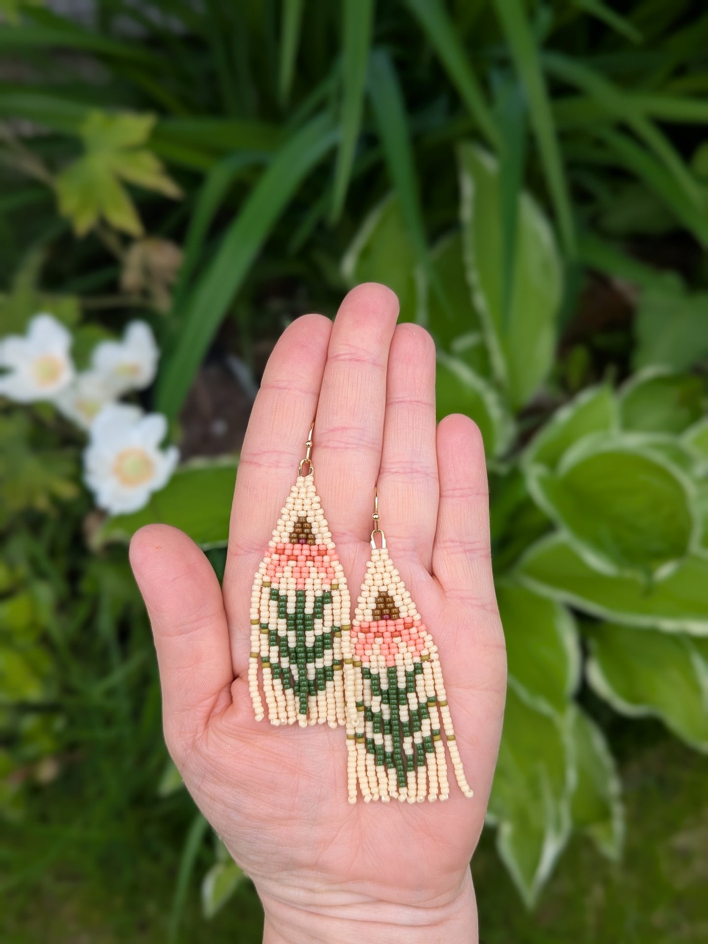 Medium Coneflower Fringe Earrings (Made to Order)